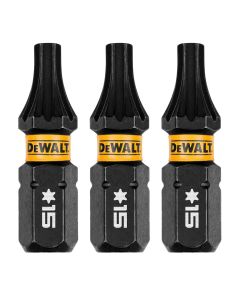 DWTDWAF1TX15IR3 image(0) - DEWALT 1In Torx T15 FlexTorq 3Pk
