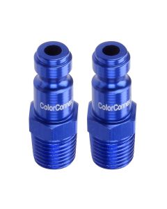 LEGA72440C-2PK image(0) - Legacy Manufacturing ColorConnex Plug, Type C, 1/4" Body, 1/4" MNPT, Blue, 2-Pack