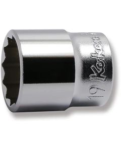 KKN3405M-19 image(0) - Ko-ken USA 3405M-19 3/8 Square Drive Socket 19 mm 12 Point Length 30 mm