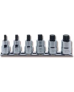 KKNRS3020-6-L38 image(0) - Ko-ken USA RS3020/6-L38 6 Piece 3/8 Sq. Dr. Triple Square (XZN) Bit Socket Set  M5-M14