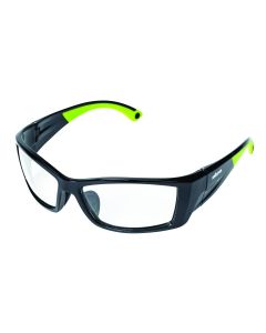 SRWS72400 image(0) - Sellstrom Safety Glasses - XP460 Series - Clear Lens - Black/Green Frame - Sta-Clear&reg; HC/AF