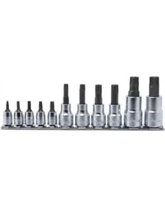 KKNRSX025-11-IP image(0) - Ko-ken USA RSX025/11-IP 1/4, 3/8, 1/2 Square Drive 11 Piece TORXplus Bit Socket Set 10IP-60IP