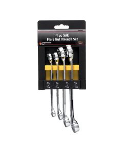 WLMW30430 image(0) - Wilmar Corp. / Performance Tool 4 Piece SAE Flare Nut Wrench Set