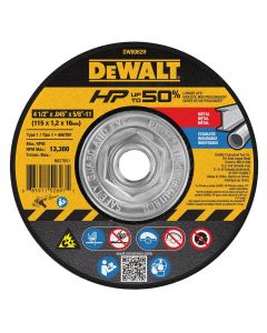 DEWALT 4-1/2 In x .045 in Aluminum Oxide Abrasive Chop / Cut-Off Blade with 5/8 in Arbor For Metal Cutting (1 Pack)