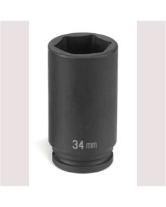 GRE2734MD image(0) - Grey Pneumatic 1/2" Drive x 34mm Deep Spindle Nut  Socket