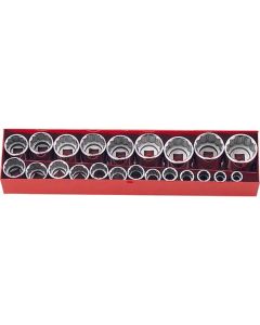 KKN4251A image(0) - Ko-ken USA 4251A 1/2 Sq. Dr. 18 Piece 12-Point SAE Socket set  3/8-1.1/4"