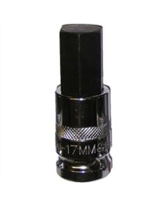 VIMHM-17MM image(1) - VIM Tools 17 mm Hex Bit, Chrome 1/2 Inch Square Drive Bit Holder