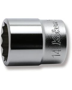 KKN2405M-14 image(0) - Ko-ken USA 2405M-14 1/4 Square Drive Socket 14 mm 12 Point Length 24 mm
