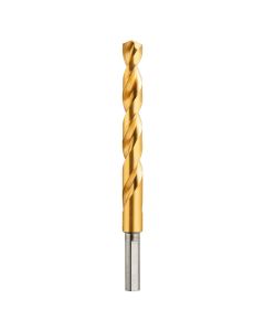 DWTDW1332 image(0) - DEWALT 1/2-Inch Titanium Nitride Coated 3/8-Inch Reduced Shank Split Point Twist Drill Bit