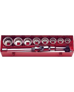KKN8200A image(0) - Ko-ken USA 8200A 1 Square Drive 12-Piece 12-Point SAE Socket Set 1.7/16-2.1/2 Inch