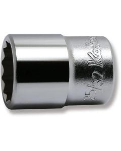 KKN4405A-25-32 image(0) - Ko-ken USA 4405A-25/32 1/2 Square Drive Socket 25/32 12 Point Length 38 mm