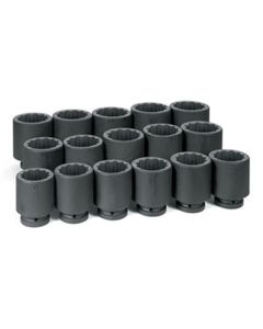 GRE9116D image(0) - Grey Pneumatic 1" Drive 16 Piece Deep Fractional Set 2-1/16" to 3" - 12 Point