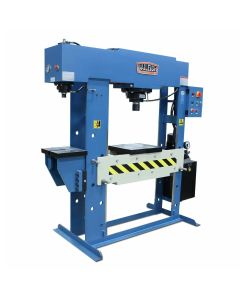 BLI1019290 image(0) - Baileigh HSP-60M-C - 220V 3 Phase 60/15 Ton Hydraulic H-Frame Press, 11.5" Stroke