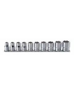 KKNRS4405A-10 image(0) - Ko-ken USA RS4405A/10 10 Piece 1/2 Sq. Dr. 12 Point, SAE, Chrome Socket Set
