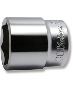 KKN4400M-30 image(0) - Ko-ken USA 4400M-30 1/2 Square Drive Socket 30 mm 6 Point Length 46 mm