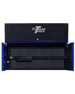 EXTRX552501HCBKBL image(0) - Extreme Tools Extreme Tools RX Series Professional 55"W x 25"D Extreme Power Workstation® Hutch Black, Blue Drawer Pulls