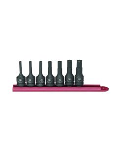 KDT84913 image(0) - GearWrench 7 Piece 3/8 Inch Drive Hex Bit Impact SAE Socket Set