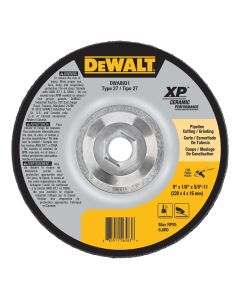 DWTDWA8931 image(0) - DEWALT Extended Performance Pipeline Grinding 9-Inch X 1/8-Inch X 5/8-Inch -11 Ceramic Abrasive