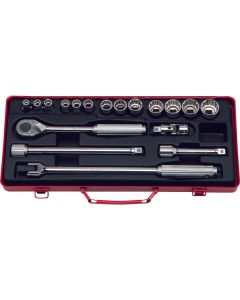 KKN4261M image(0) - Ko-ken USA 4261M 1/2 Sq. Dr. 18 Piece 12-Point Metric Socket set  8-27mm