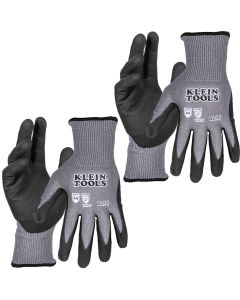 KLE60588 image(0) - Klein Tools Knit Dipped Gloves, Cut Level A4, Touchscreen, Medium, 2-Pair