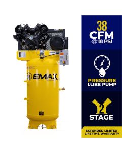 EMXEI10V080V1 image(2) - Emax Compressor Compressor 10 HP 2 Stg 1 Phase horz. 80 Gal