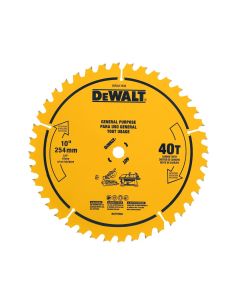 DWTDWA11040 image(0) - DEWALT 10 In Carbide Table Saw Blade 40 Tooth with 5/8 in Arbor (1 Pack)