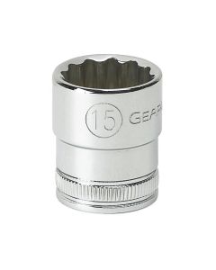 KDT80491 image(0) - GearWrench 3/8 Inch Drive 12 Point Standard Metric Socket 15mm