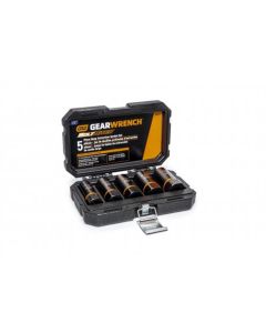 KDT86070 image(0) - GEARWRENCH 5 Piece 1/2 Inch Drive Bolt Biter Deep Extraction Socket Set