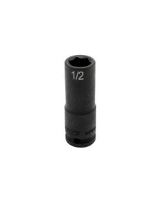 VIMIMP612D image(0) - VIM TOOLS 1/2 Inch X 3/8 Inch Drive SAE Cr-Mo Impact Socket - Deep