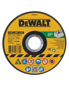 DEWALT 4-1/2 In x .045 in Aluminum Oxide Abrasive Chop / Cut-Off Blade with 7/8 in Arbor For Concrete & Masonry Cutting (1 Pack)