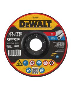 DWTDWA8956F image(0) - DEWALT ELITE SERIES 4 In x .045 in Ceramic Abrasive Chop / Cut-Off Blade with 5/8 in Arbor For Stainless & Mild Steel Cutting (1 Pack)