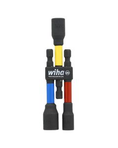 WIH70489 image(0) - WIHA Tools 3 Pc Color Coded Magnetic Nut Setter Set