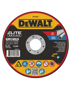 DWTDWA8952F image(0) - DEWALT ELITE SERIES 5 In x .045 in Ceramic Abrasive Chop / Cut-Off Blade with 7/8 in Arbor For Stainless & Mild Steel Cutting (1 Pack)