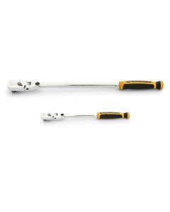KDT81381 image(0) - GEARWRENCH 2 Piece 1/4 Inch & 3/8 Inch Drive 120XP Dual Material Handle Locking Flex Head Ratchet Set