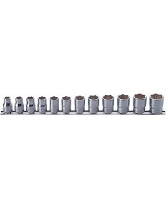 KKNRS3400M-12 image(0) - Ko-ken USA 3/8 Sq. Dr. Socket set 8-19mm 6 point 300mm 12 pieces