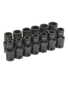 GRE1313UM image(0) - Grey Pneumatic 1/2" Drive 13 Piece Standard Length Metric Universal Set