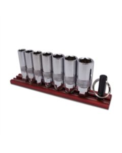 VIM Tools Deep Dual Drive SAE Chrome Sockets Set, 1/4 Inch Drive 7Pc.