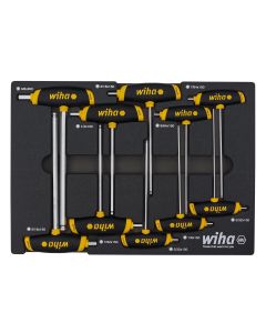 WIH54081 image(0) - WIHA Tools 10 Piece SoftGrip Dual Drive Hex SAE T-Handle Tray Set