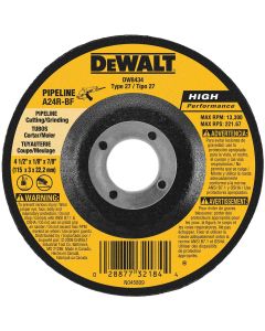 DWTDW8434 image(0) - DEWALT 4" x 1/4" x 5/8" High Performance Metal Grinding Wheel