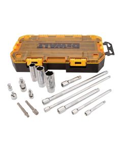 DWTDWMT73807 image(0) - DEWALT 1/4 in & 3/8 in Drive Tool Accessory Set (15 pc)
