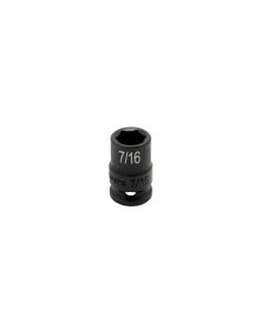 VIMIMP6716 image(0) - VIM TOOLS 7/16 Inch X 3/8 Inch Drive SAE Cr-Mo Impact Socket - Shallow