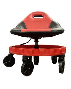 TRX2-700R image(2) - Traxion 2-700 ProGear Mobile Rolling Gear Race Seat with Tray and Five All Terrain Casters - Red
