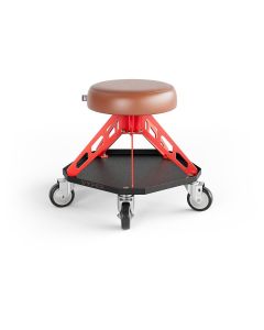 Vyper Industrial 400 lb Capacity Robust Steel Pro Shop Chair - Brown/Red