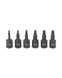 Grey Pneumatic 1/4" Drive 6 Pc Internal Torx Impact Driver Set