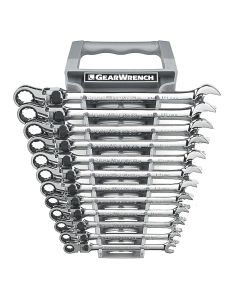 KDT85698 image(0) - GEARWRENCH 12 Piece 72-Tooth 12 Point XL Locking Flex Head Ratcheting Combination Metric Wrench Set