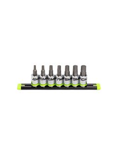 GETGE7BSMHSRPT image(0) - Grip Edge Tools 7-PC 3/8'' Dr Short Metric RPT Hex Driver Set