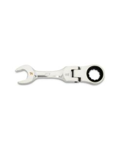 KDT86864 image(0) - GEARWRENCH 14mm 90-Tooth 12 Point Stubby Flex Combination Ratcheting Wrench