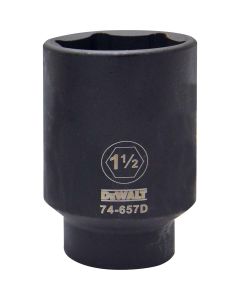 DWTDWMT74657OSP image(0) - DEWALT Deep Impact Socket, Sae, 1/2-Inch Drive, 1-1/2-Inch, 6-Point