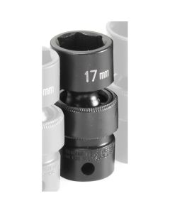 GRE1017UM image(0) - Grey Pneumatic 3/8" Drive x 17mm Standard Universal Socket