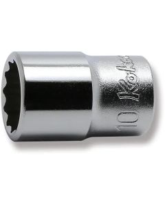KKN2405M-10 image(0) - Ko-ken USA 2405M-10 1/4 Square Drive Socket 10 mm 12 Point Length 22 mm